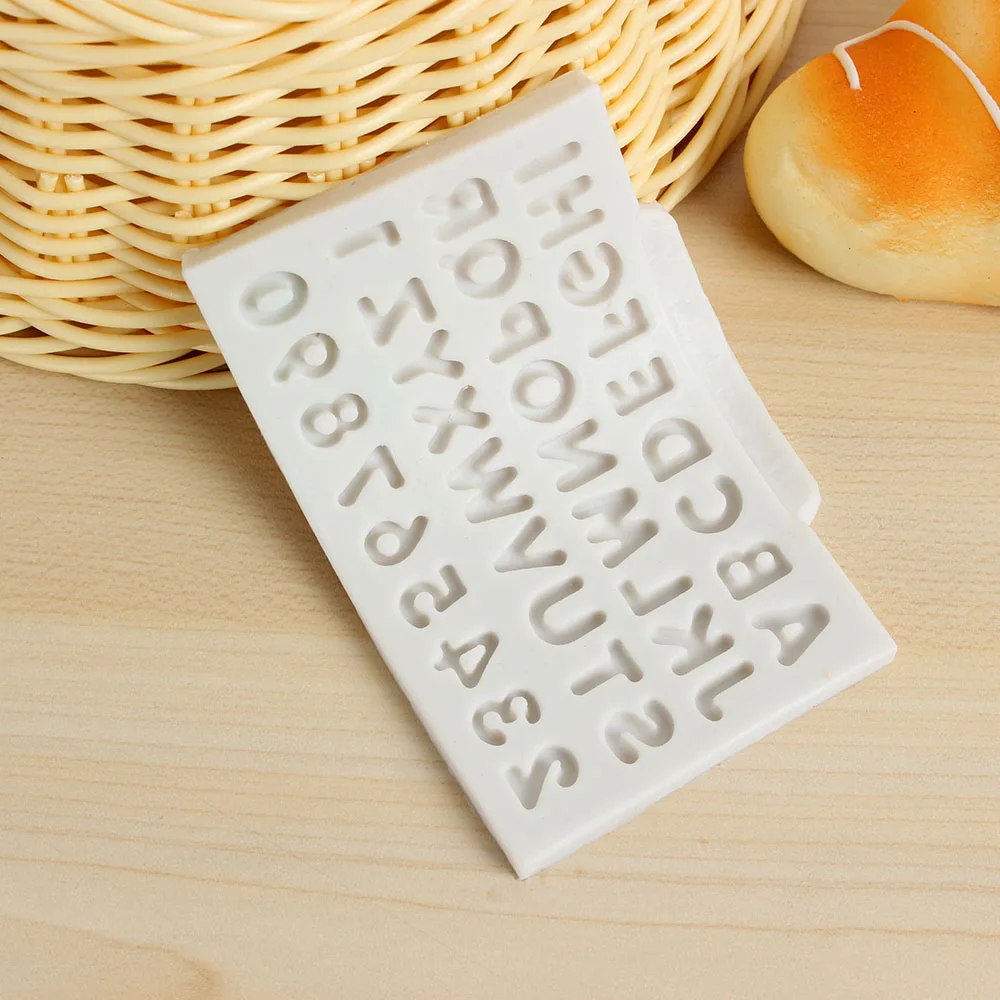 

1 шт. прописные с цифрами и буквами, с принтом в виде цифр и надписей силиконовые формы для торта Декоративные Инструменты Fondant (сахарная) фор...