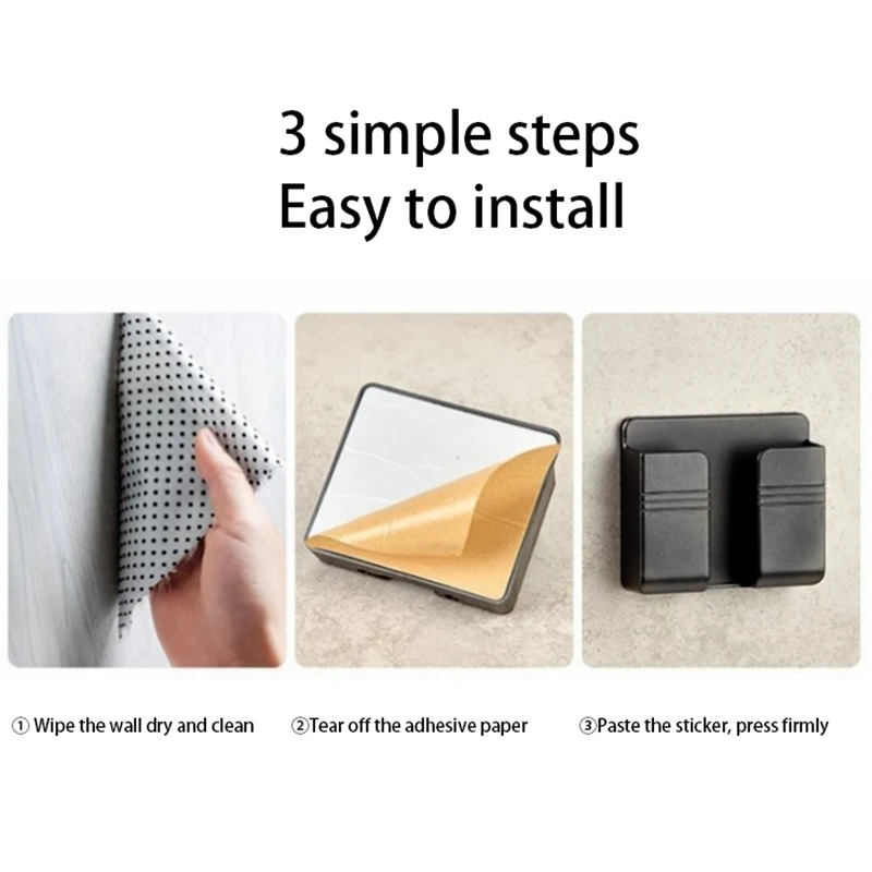 

Wall Mounted Organizer Box Remote Control Mounted Mobile Phone Plug