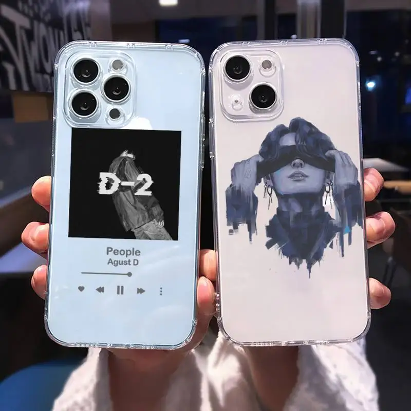 

Agust D suga Phone Case For iphone 13 12 11 8 7 plus mini x xs xr pro max Transparent soft