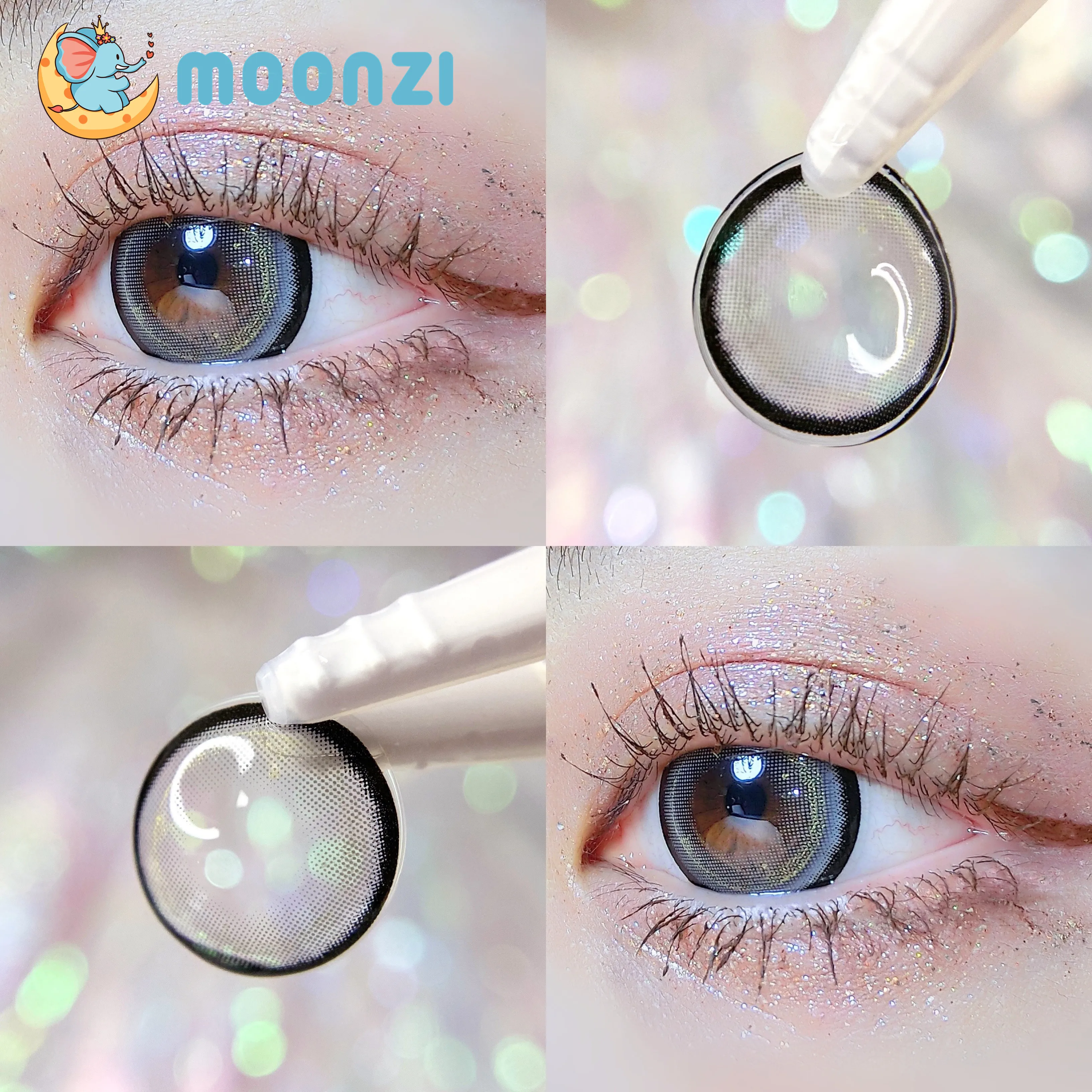 MOONZI Yogurt Pops Contact Lenses Annually Gray Soft for Eyes big pupil Lens Myopia Prescription degree 2pcs/Pair | Красота и