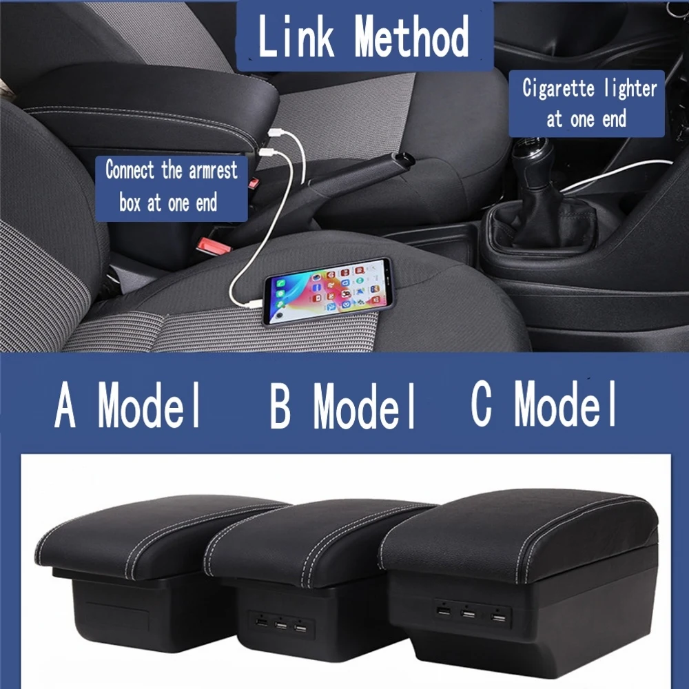 for ford focus ii 2 armrest box universal car center console modification accessories double raised with usb free global shipping