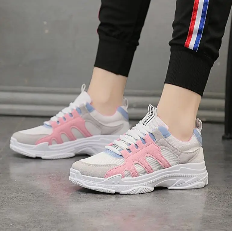 

2019 New Spring Women breathable Shoes For Woman Casual Shoes Wild Platform Heels Female Leisure Sneakers zpatillas mujer