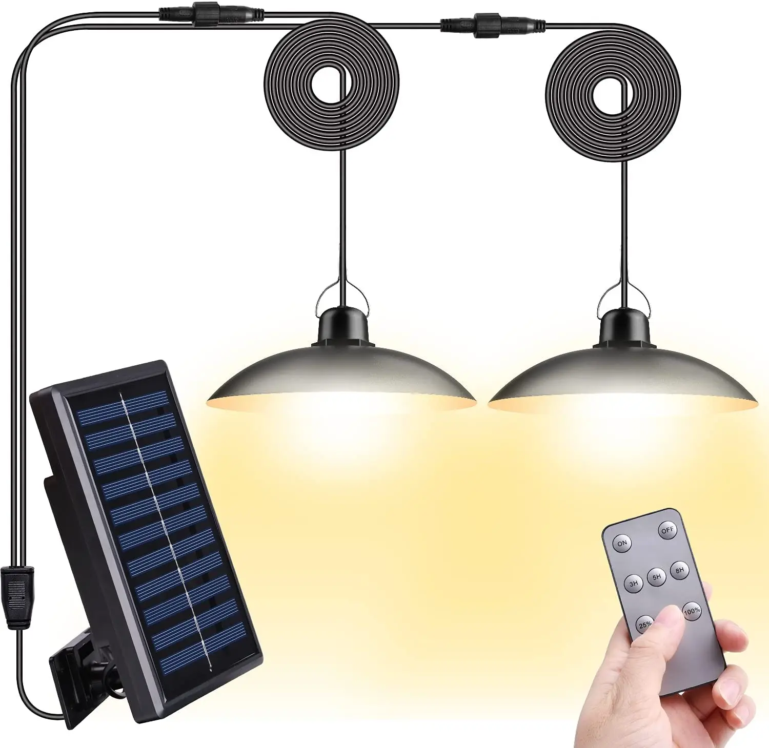 

Solar Lights for Outdoor Use with Remote Control, Solar Hanging Lamp Solar Pendant Light Outdoor Indoor
