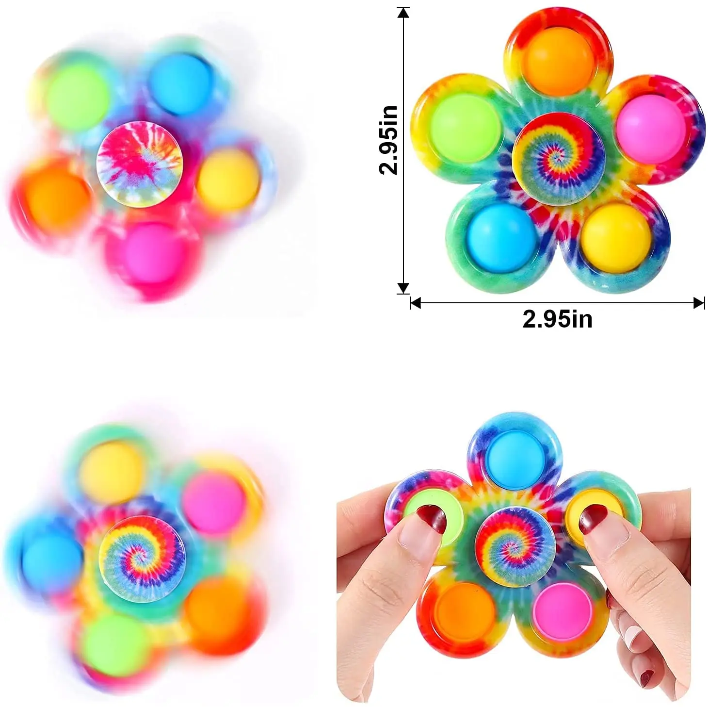 Rainbow Bubble Pop Fidget Spinner Toys Children's Sensory Autisim Antistress Stress Relief Squishy Toy Kids | Игрушки и хобби
