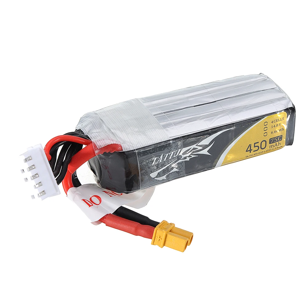 4PCS TATTU FPV 14.8V 450mAh 45C 4S1P Lipo Battery XT60U-F XT60 Plug for iFlight CineBee Cine Whoop BetaFPV Racing Drone | Игрушки и