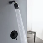 Матовый черный Набор смесителей для душа Водопад, скрытая коробка из твердой латуни, настенный смеситель для Дождевого душа, смеситель для горячей и холодной воды для ванны