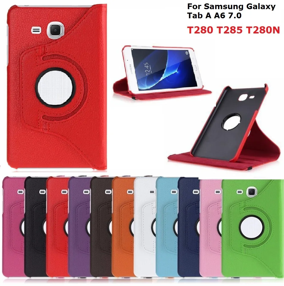 7 ''Folio Coque для Samsung Tab A A6 2016 SM T280 T285 чехол 360 Вращение Магнитный PU подставка|Чехлы