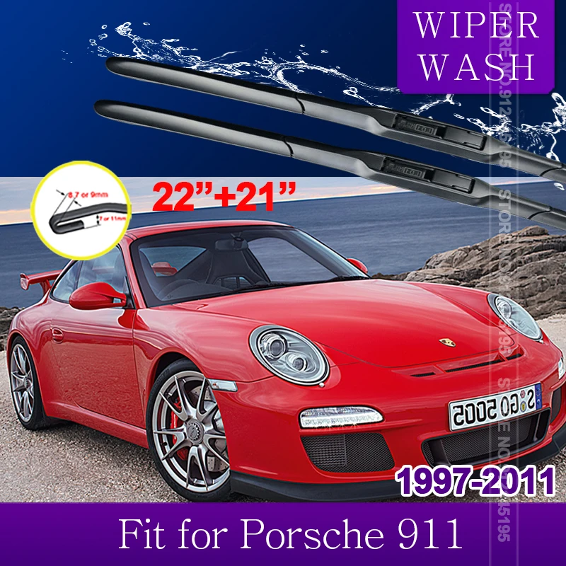 

Car Wiper Blade for Porsche 911 996 997 1997~2011 Front Windshield Wipers Car Accessories U H Hook Arms 2004 2005 2006 2009 2010