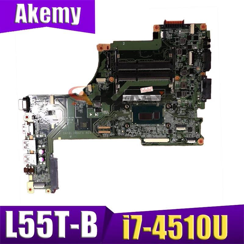 

AKEMY материнская плата для ноутбука TOSHIBA Satellite L55T-B L55-B L55T основная плата A000296880 DA0BLIMB6F0 i7-4510U процессор