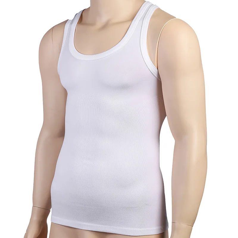 Мужское нижнее белье для коррекции фигуры облегающий жилет без рукавов живота