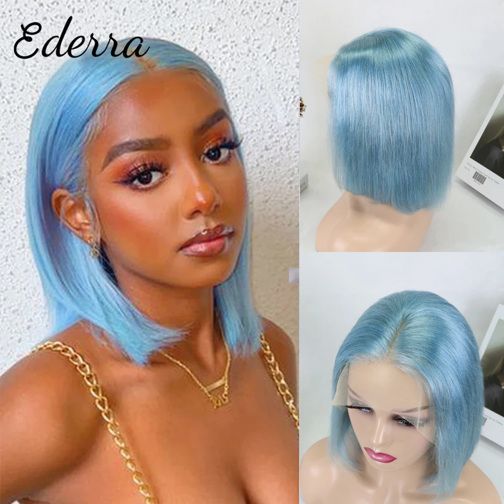 

Прямые короткие парики боб, парики из человеческих волос 13X4, парик на сетке спереди для черных женщин, бразильский парик из человеческих вол...