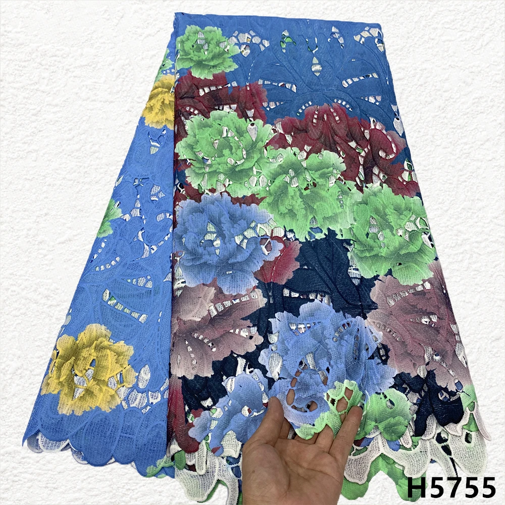 

Latest Embroidered Cord Lace African Lace 2021 High Qaulity Water Soluble Nigerian Lace Guipure For Wedding Dress HX5755