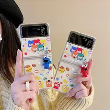 Cute Phone Cases For Samsung Galaxy Z Flip 3 Cartoon Sesame Street Pendant Cover Case For Samsung Galaxy Z Flip3 ZFlip3 ZFlip 3
