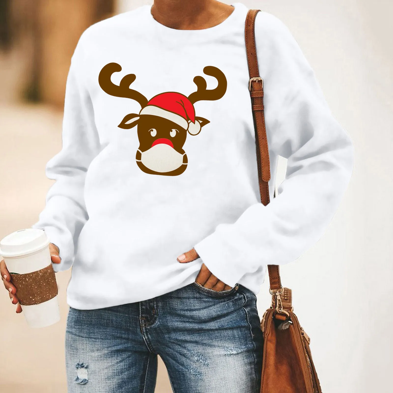 

Sweatshirt Women Clothing Solid Hoodies Christmas Women Lady Letter Print T-Shirt Top Pullover sweatshirt women vintage Hoodies