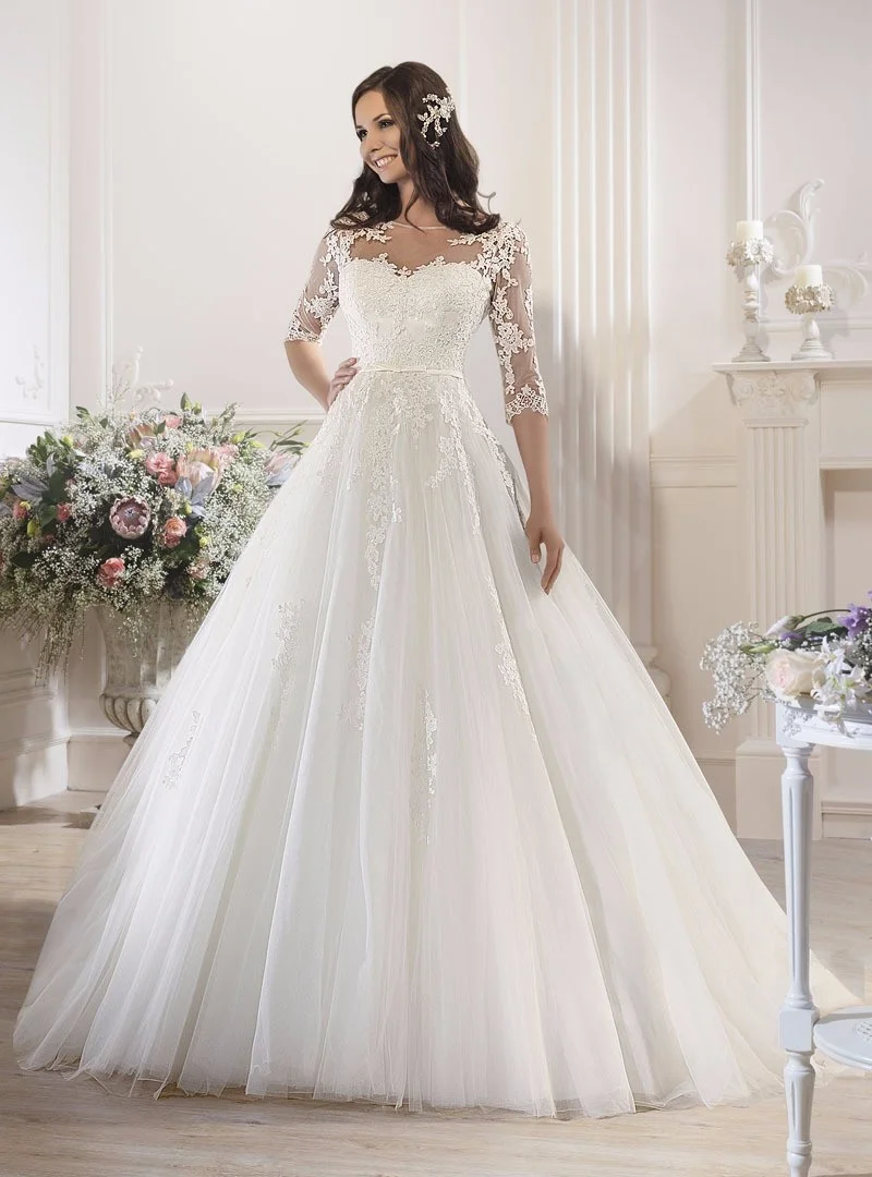

Princess Wedding Church Dresses Dress Bride Off Shoulder Slim Fitting Lace Tailing Slim Fashion Long Sleeve Sexy Marriage