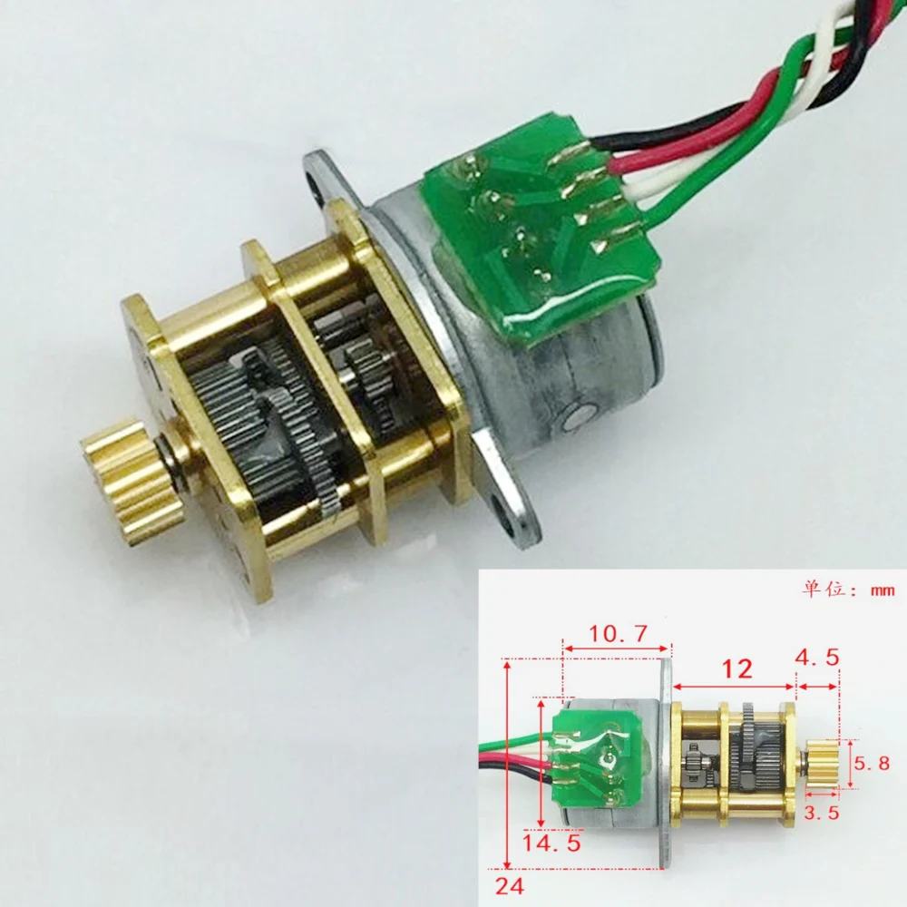 

Precision DC 5V-12V 2-phase 4-wire Micro Mini 15 Stepper Motor Metal Gearbox Gear Reducer 1:100 Small Slow Speed Reducer 6V 7.2V