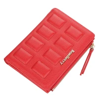 baellerry short women wallets plaid zipper top quality soft pu leather female card holders fashion coin purse wallet for girls