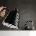 Чайник капельный из нержавеющей стали 1 л, 1,25 л, кофейник с термометром, тонкий носик для заливки V60, капельница для кофе