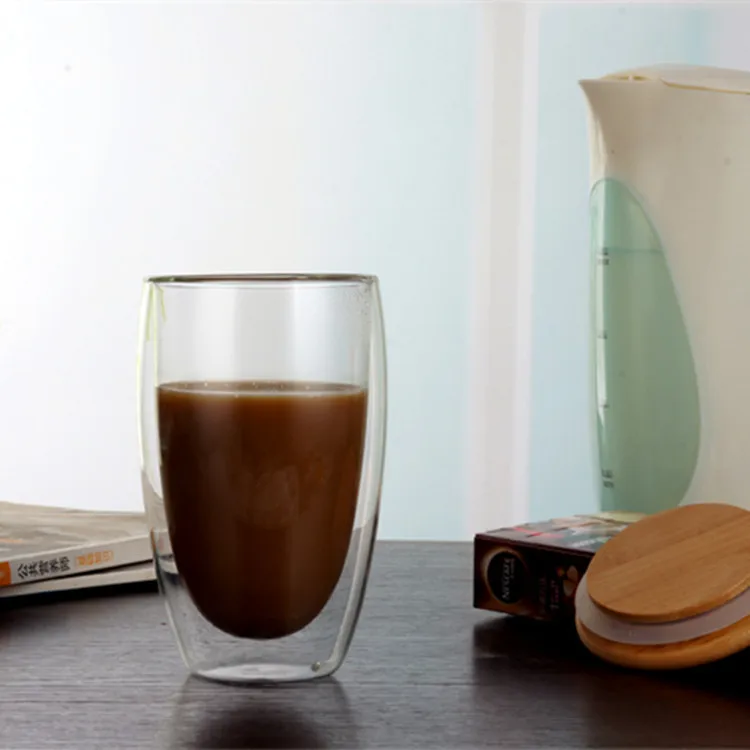 Индивидуальная стеклянная креативная кофейная чашка утолщенная офисная двойная