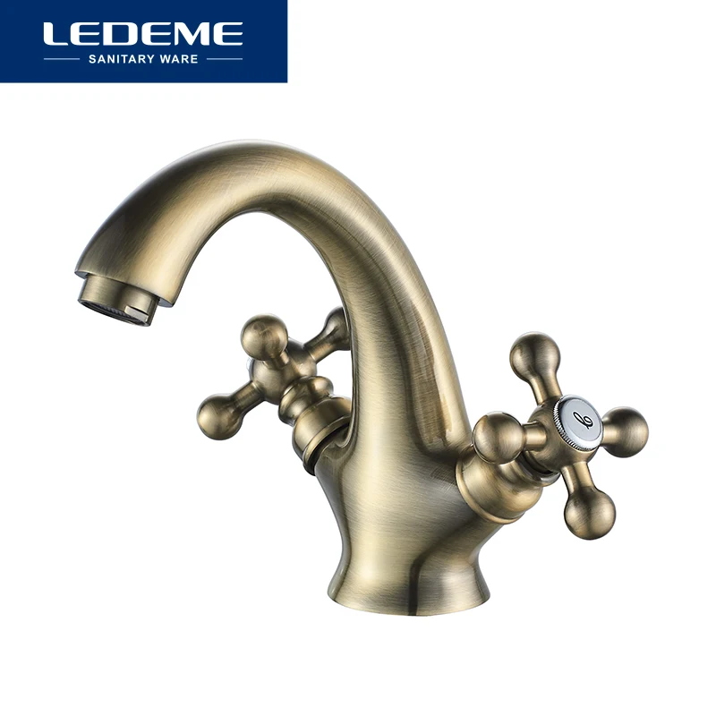 Смеситель для раковины LEDEME L1019C Бронзовый Матовый кран ванной комнаты горячей и