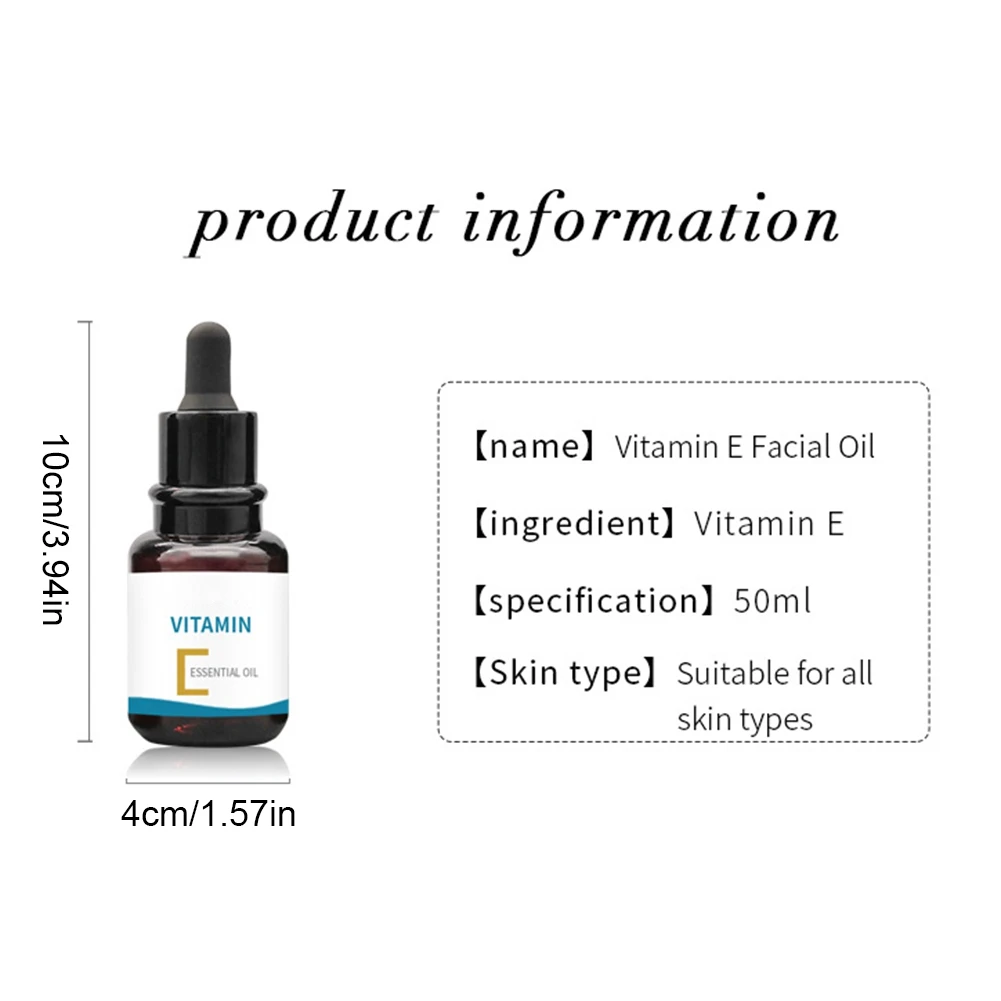 

50ml Natural VE Oil Facial Essence Moisturizing Lotion Facial Treatment Massage Base Oil Hydrating Moisturizing Massage Pure