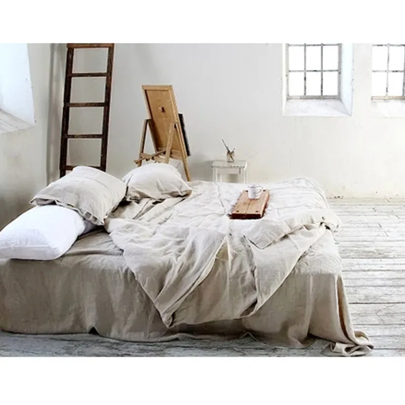 Комплект постельного белья из 4 предметов 100% лен (1 пододеяльник 1 простыня 2