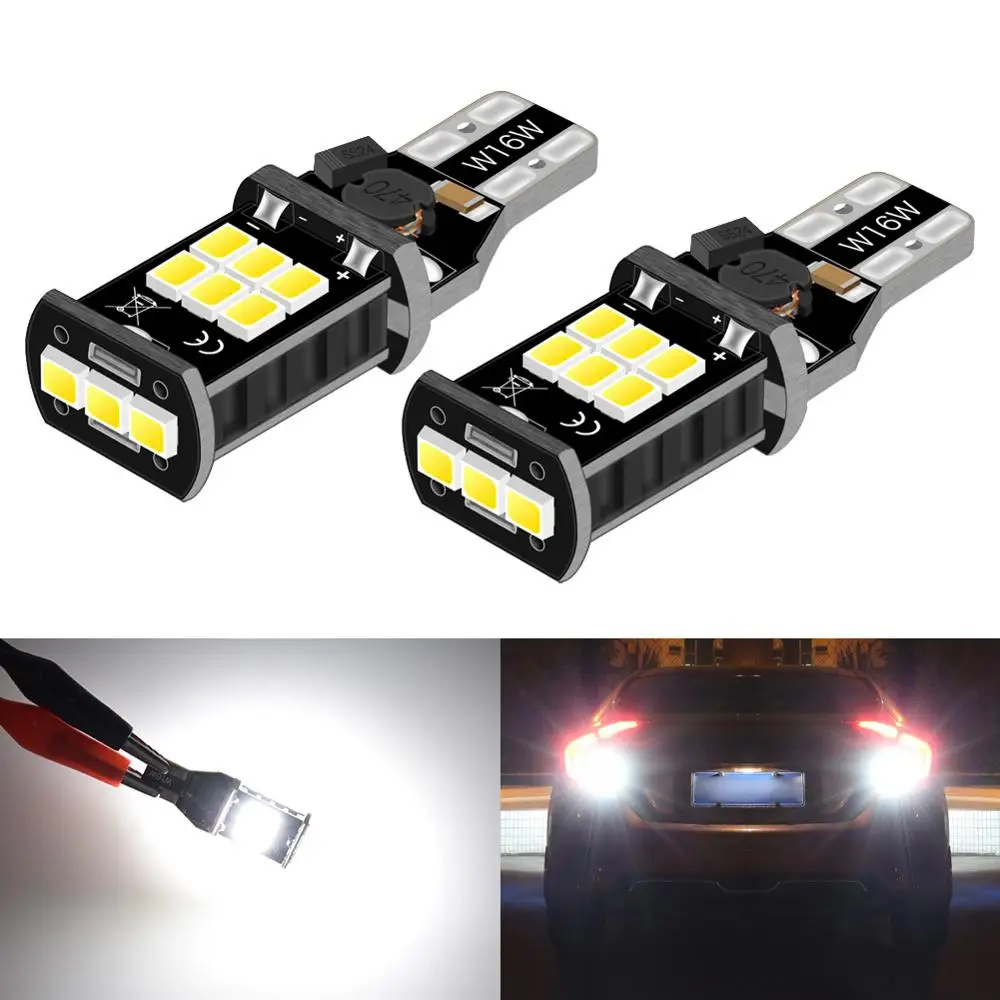 

2pcs T16 Canbus T15 LED Reverse Lights W16W 921 912 Bulb Back Up Lamp for Car Auto Exterior Light Super Bright DC 12V White Red