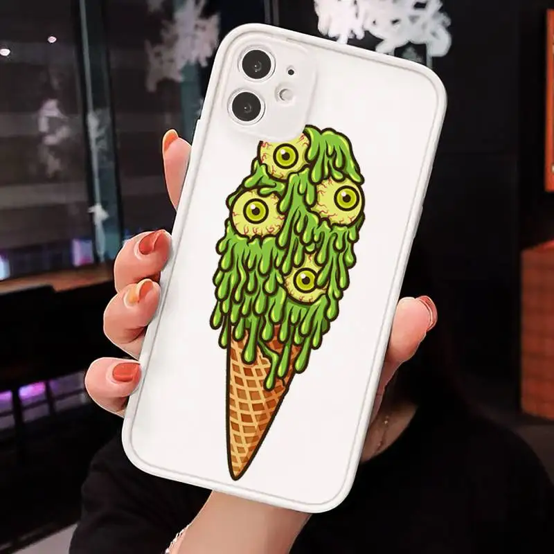 

Funny horror cute ice cream Phone Case Matte Transparent for iPhone 7 8 11 12 s mini pro X XS XR MAX Plus cover funda