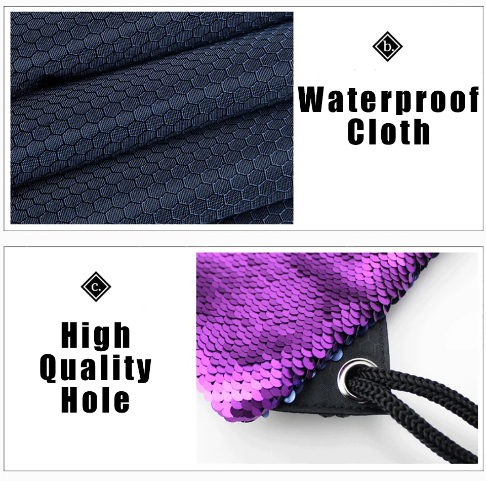 Новое поступление сумка на шнурке с блестками русалка рюкзак двусторонними