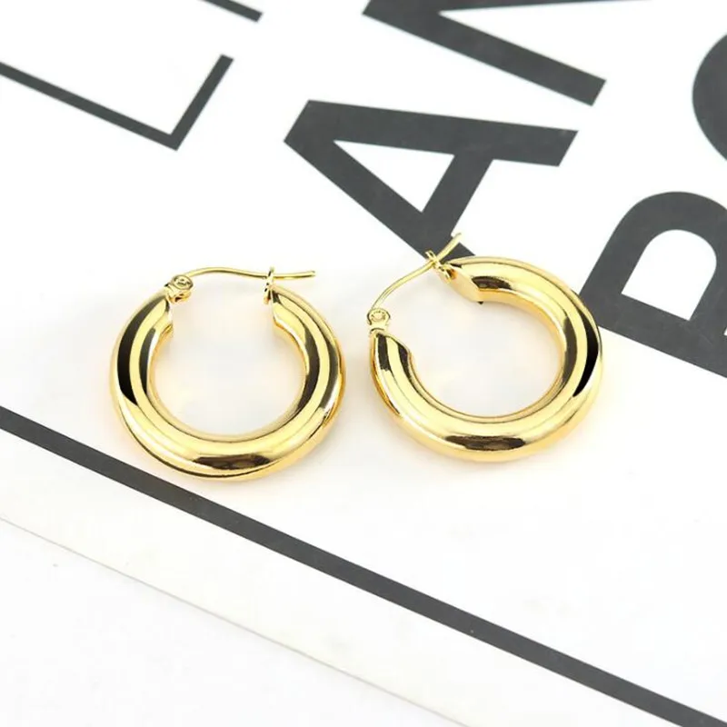Женские серьги-кольца золотого цвета 5 мм | Украшения и аксессуары