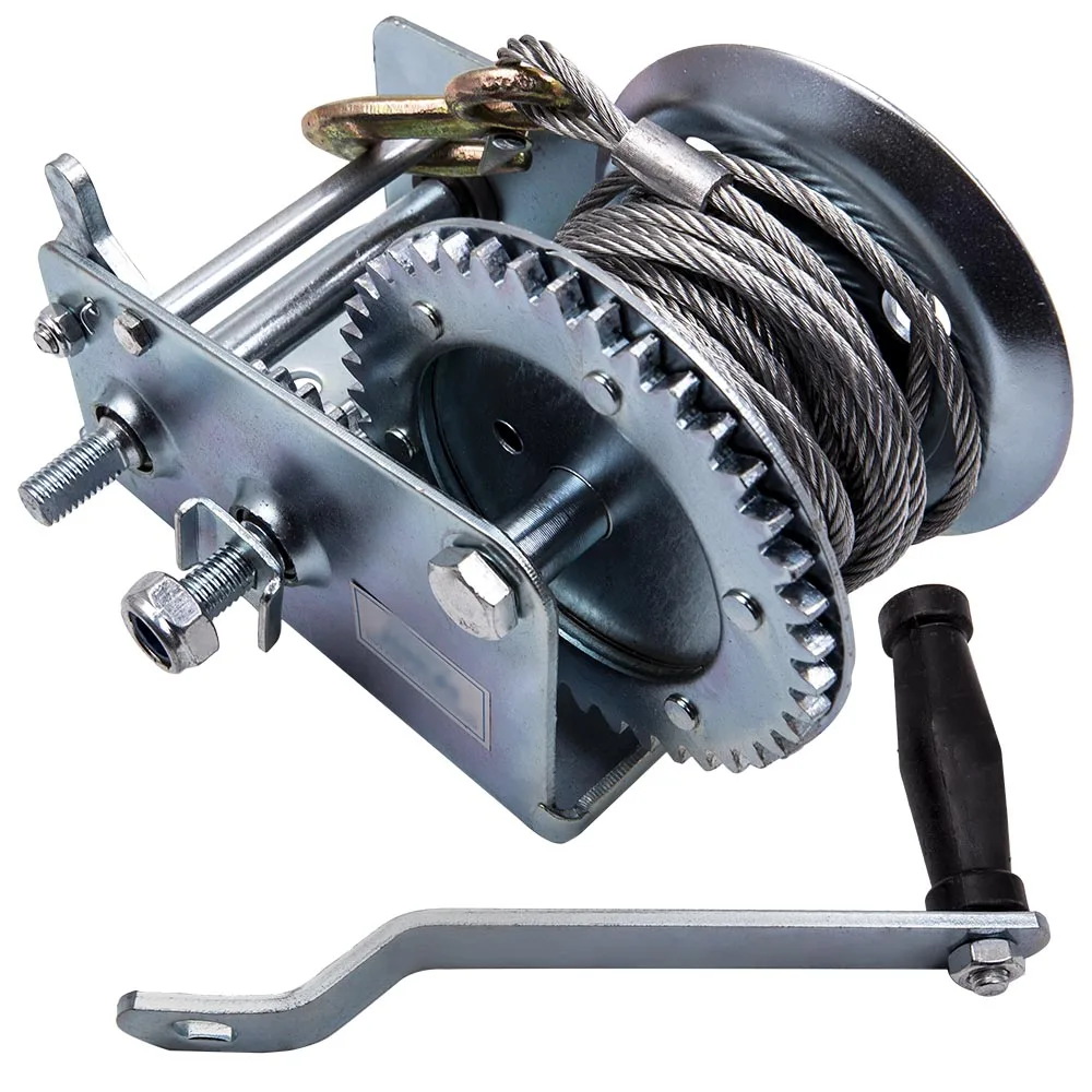 

2500lb Hand Crank Winch Manual Winch With Cable For Boat Trailer Pulling