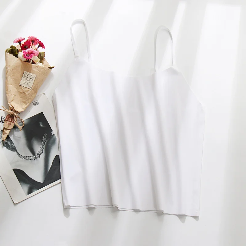 

2021 New Women's Ice Bottom Sports Vest, Traceless Beauty Back Sexy Suspender Underwear Ladies Black Camisole Femme