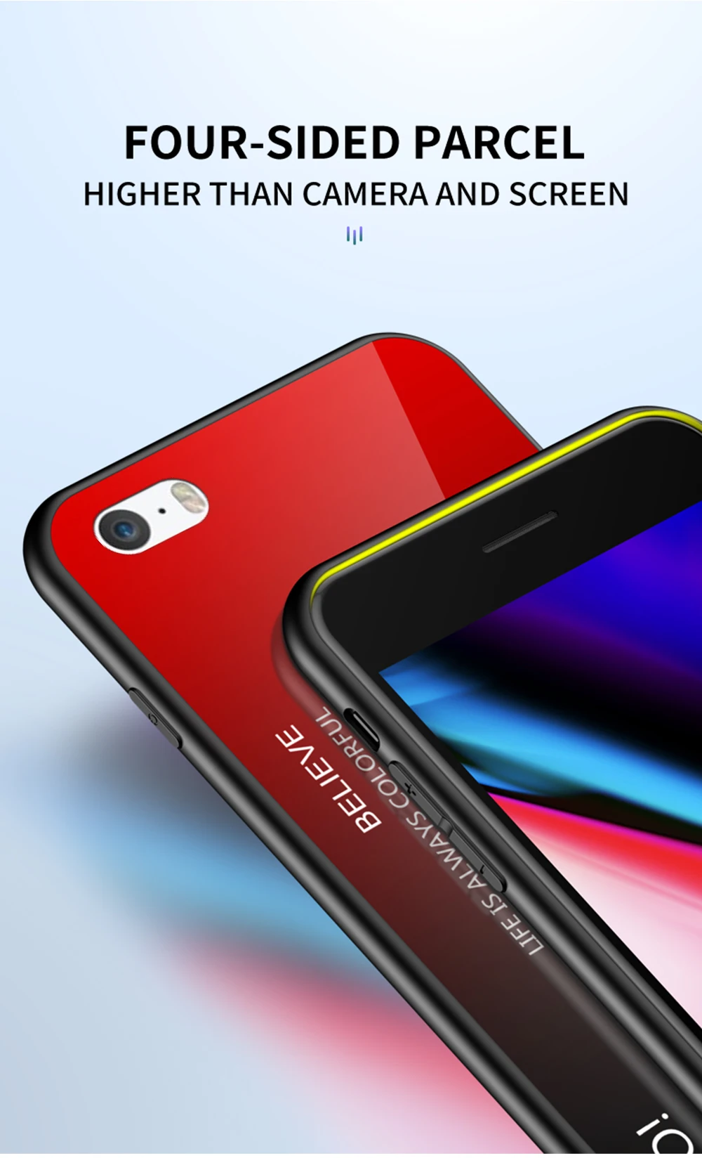NFH градиентное заднее стекло полное покрытие чехол для iPhone 5 5S SE 360 Защитный защитный чехол для iPhone на 5s SE Силиконовые бампер чехлы