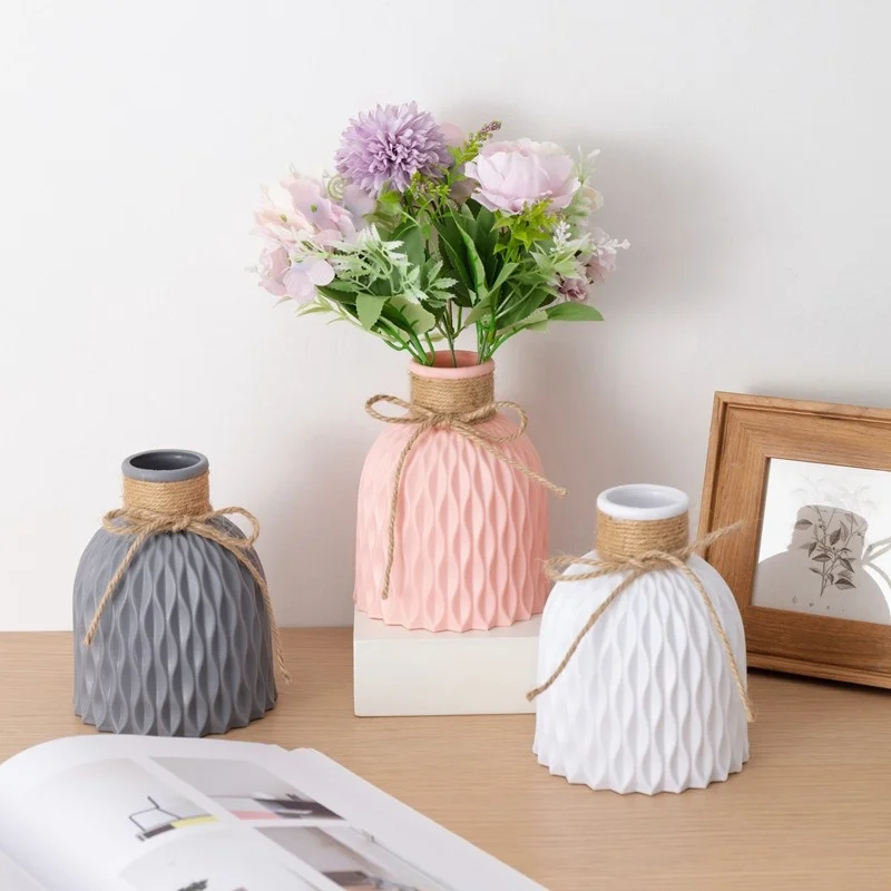 

Flower Vase Home Flower Arrangement Living Room Origami Plastic Nordic Style Home Decoration Ornament Home Decor Hot Sale