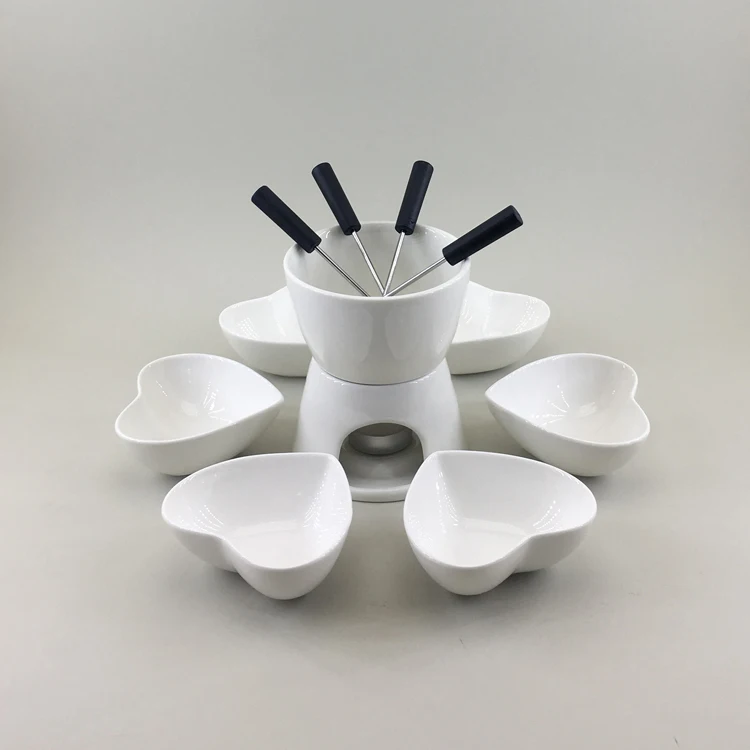 Керамика Набор для шоколадного фондю сердца Форма сердце d набор Круглые