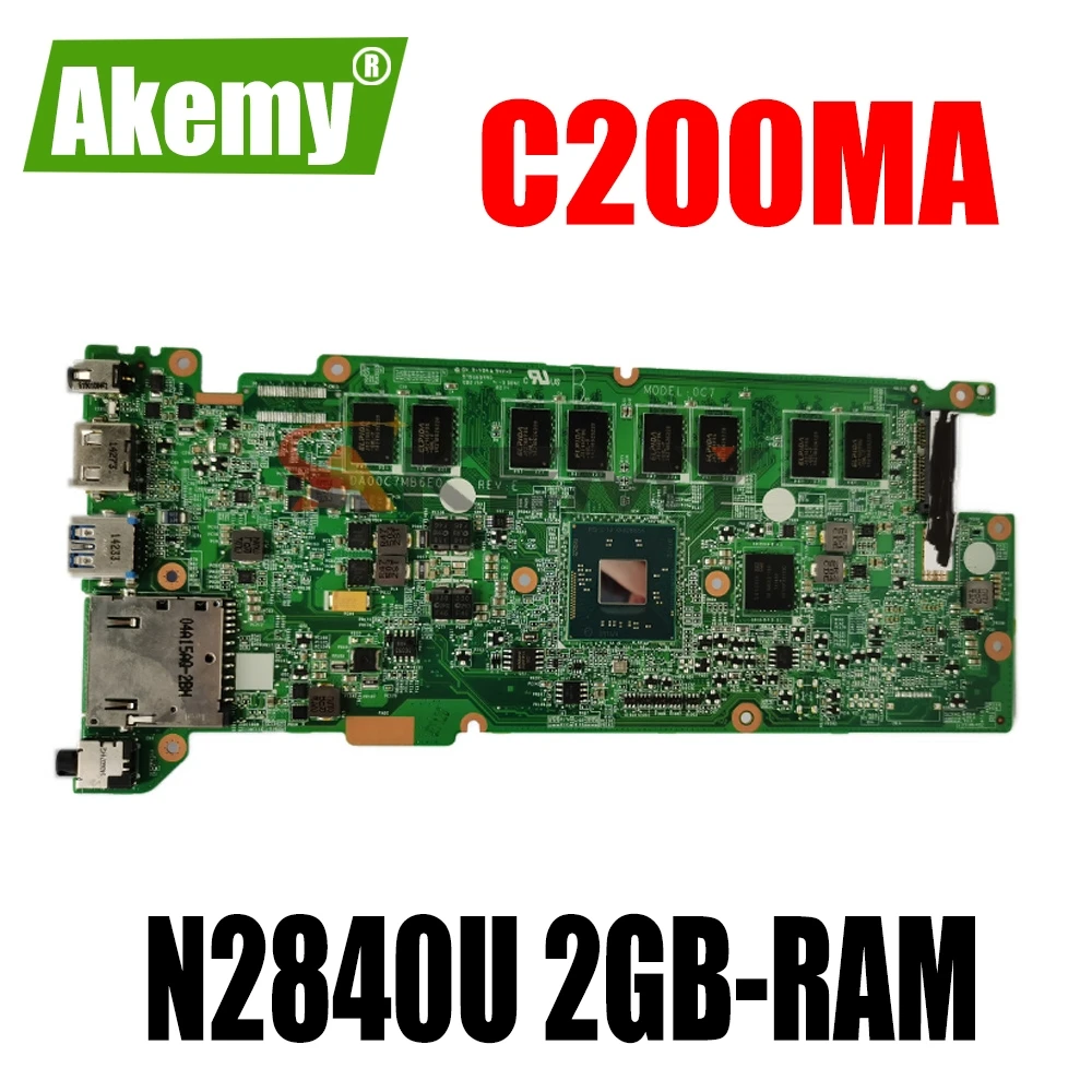 

Akemy For ASUS C200MA REV E DA00C7MB6E0 Laotop Mainboard C200MA Motherboard with N2840U 2GB-RAM 32G-SSD