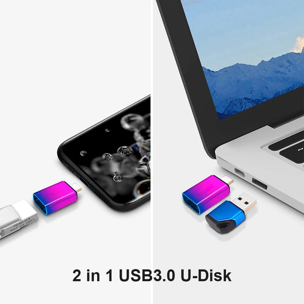 

New 8GB/16GB/32GB/64GB/128GB Portable Metal USB 3.0 Flash Drive Gradient U Stick Memory Storage Pendrives for Laptop Speaker Car