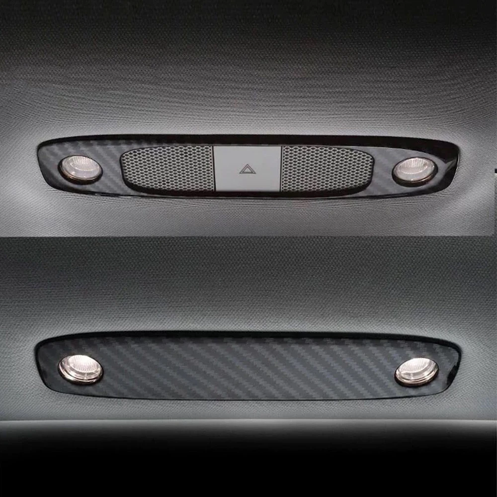 

Car Front Rear Reading Lights Decorative Sticker ABS Carbon Fiber Frame Interior for Tesla Model 3 Y Accessories Car Styling