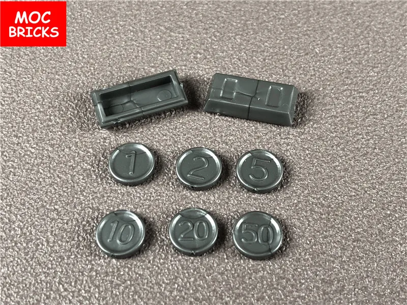 10 компл./лот кубики MOC темно серебристо серый Сумочка для денег и монет посуда