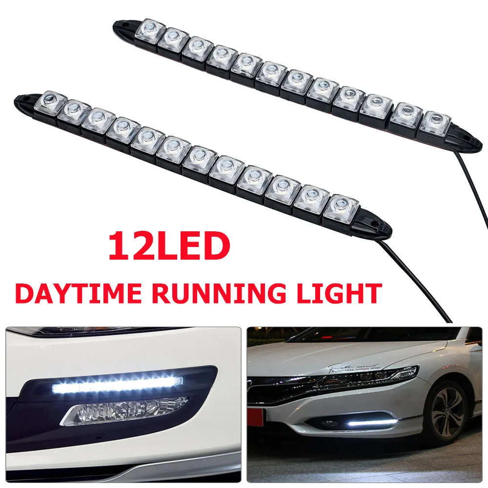 

2X 12 LED Car Daytime Running Light Fog Lamp Car DRL Driving Day Lights White
