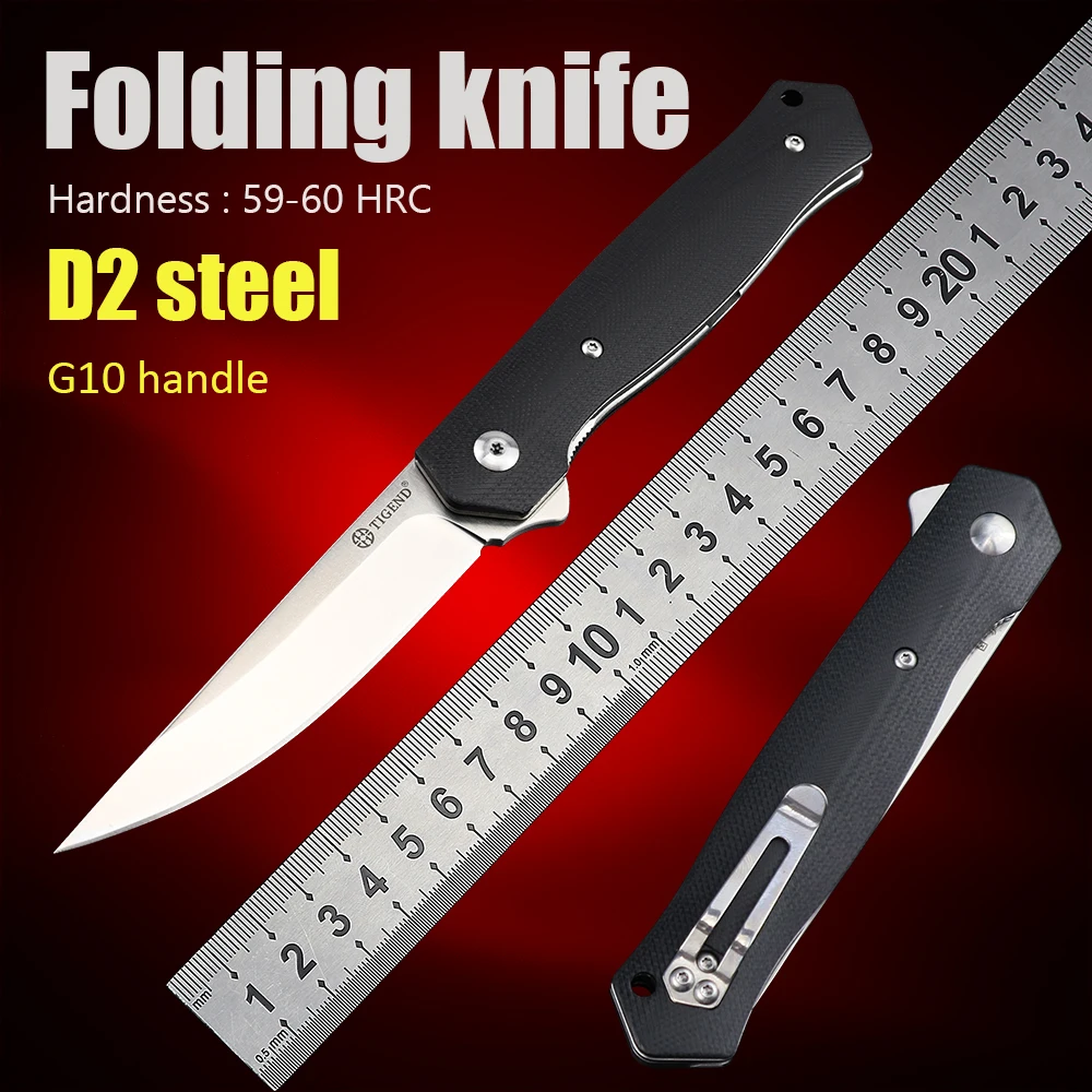 D2 steel folding blade ball bearing pocket knives outdoor camping self defense tools G10 handle | Инструменты