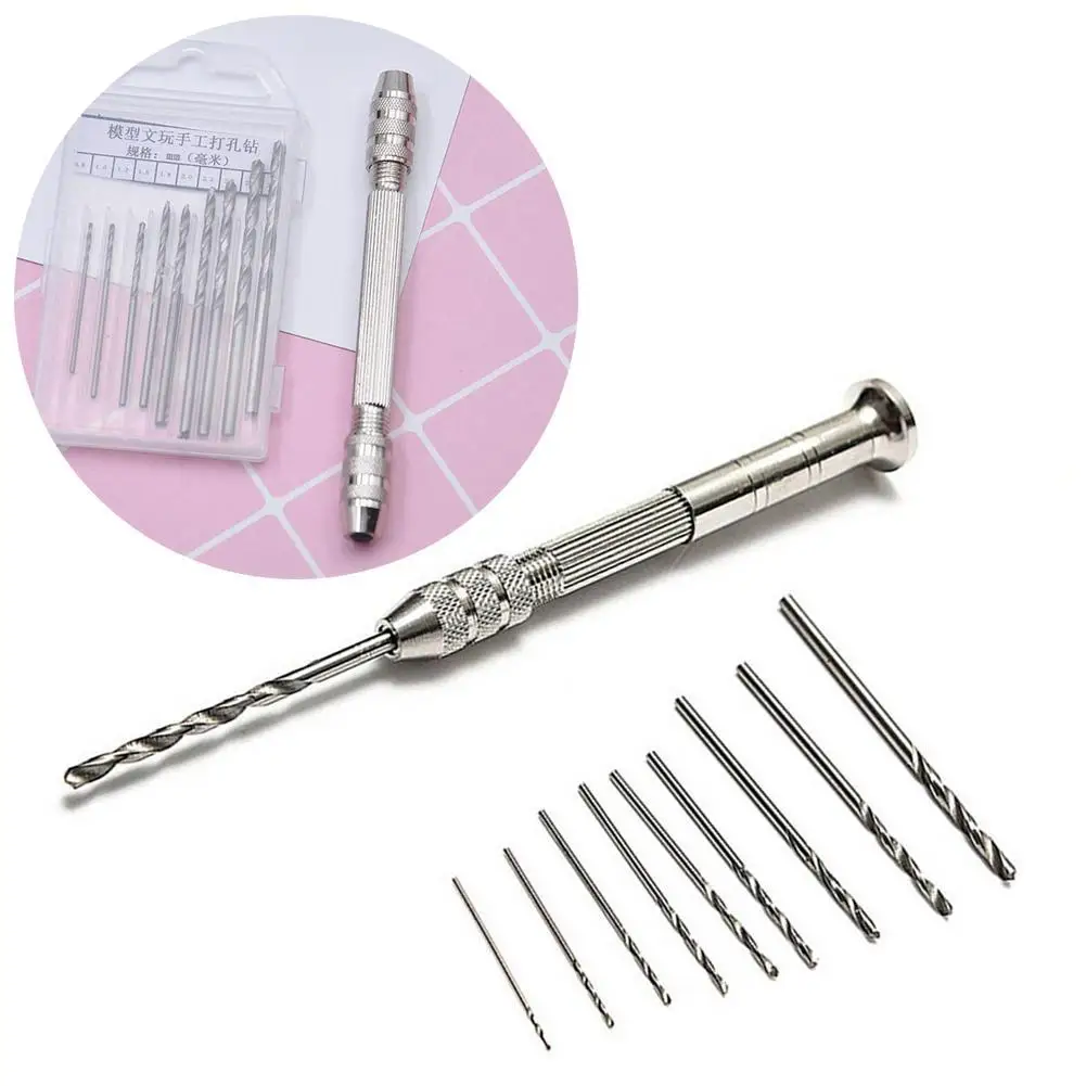 10 шт. твист сверло мини микро алюминиевый сплав ручная дрель с Keyless патрон