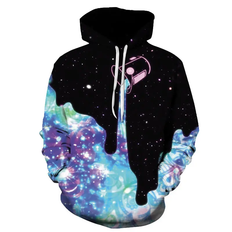 

2021 spring new graffiti men's hoodie starry sky trees pouring milk sweatshirt udaderas hombre Casual Hoodies Oversized Hoody