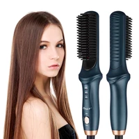 ckeyin hair straightener brush electric heated hair brush fast heating curling straightening hot comb anti scald styling tool 50