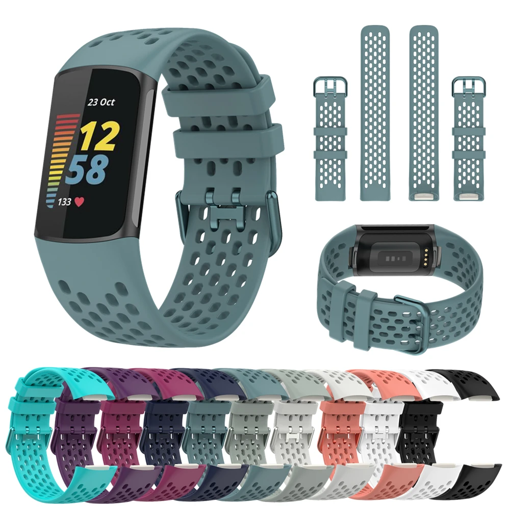 Strap For Fitbit Charge 5 Smart Watch Band Sports Breathable Strap Silicone Wristband For Fit Bit Charge 5 Bracelet Accessories