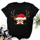 Maycaur женская футболка с рождественской шапкой, женская модная футболка с принтом, топ, новогодняя футболка, женская футболка с графическим принтом
