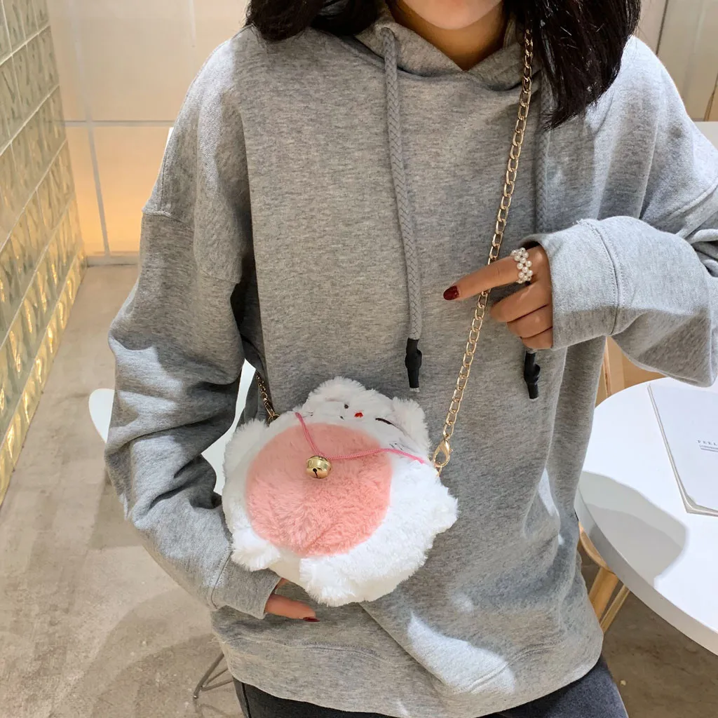 Новая модная женская сумка 2019 милый Миниатюрный Плюшевый мешок для девочек