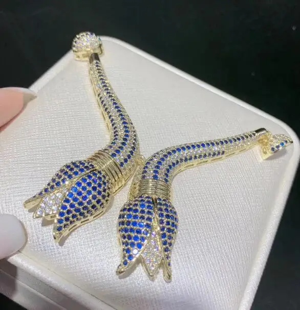 blue SHANICE Роскошные уникальные стразы из Кубического циркония класса AAA, серебряные подвески, аксессуары для самостоятельного изготовления жемчужного ожерелья из бисера - Цвет: blue