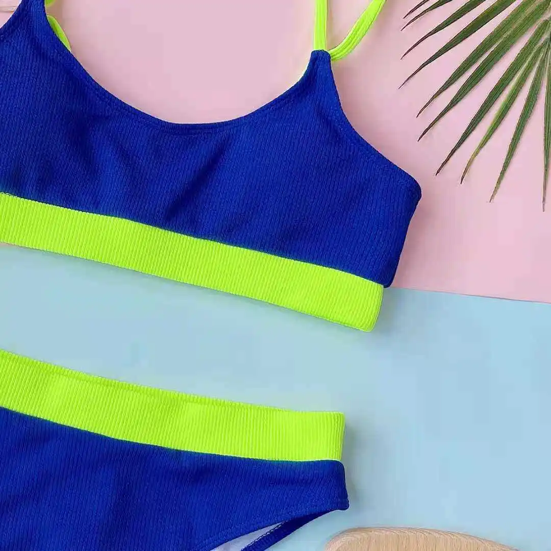 

2021 New Fashion Bikinis Swimsuits Women Push Up Swimwear Ribbed Strap Bathing Suit Biquini Brazilian Beachwear