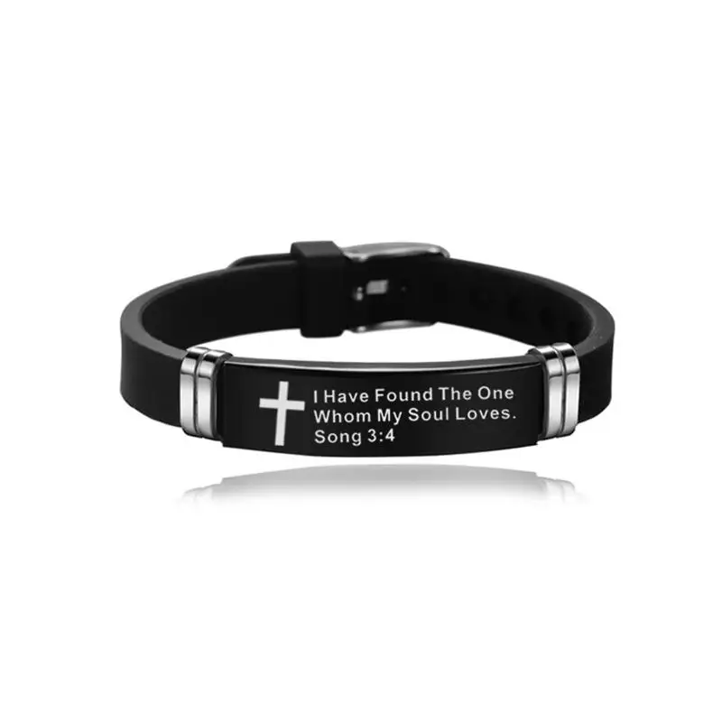 

Christian Scripture Bracelet Love Never Fails Stainless Steel Silica Hand Chain Bracelets Christian Church Gift